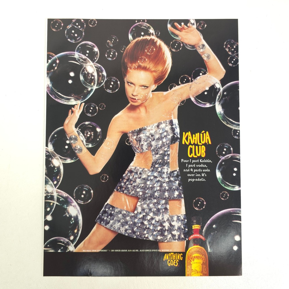 Kahlua Club Vintage Print Ad Maxim Magazine Y2K Promo Advertising Wall Decor